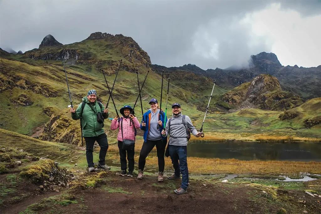Lagoa na famosa Trilha Lares para Machu Picchu